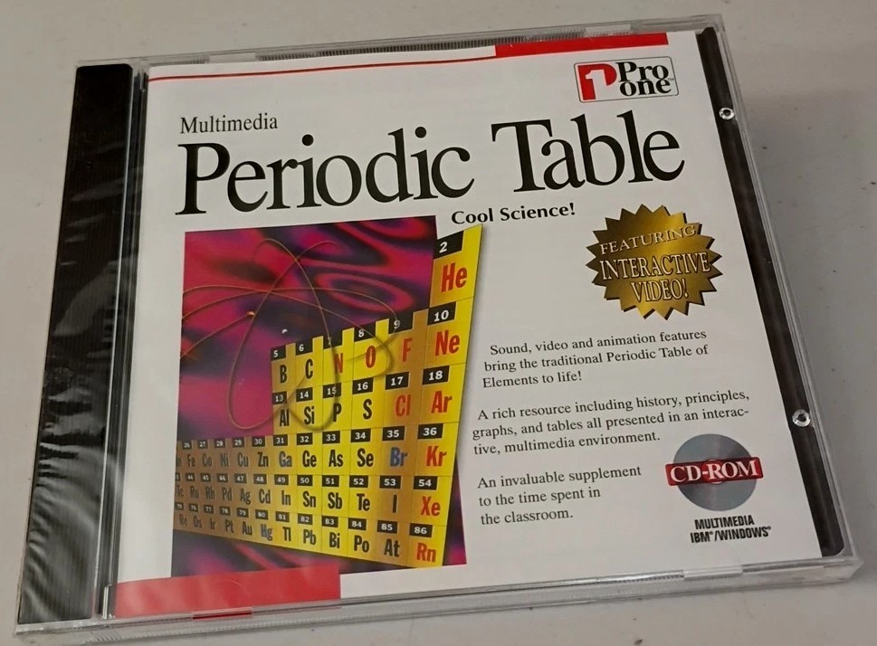 Multimedia Periodic Table PC-CD 1997 for Windows/ IBM NEW SEALED CD-Rom Pro One