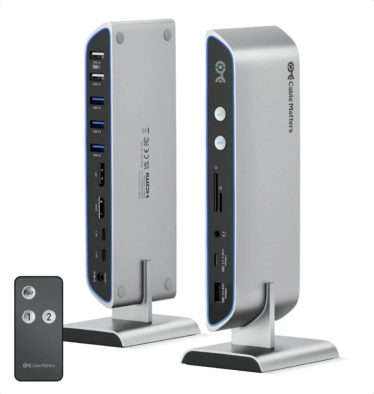 Cable Matters 201075 14-in-1 Docking Station USB C KVM Switch Dock for 2 Laptops