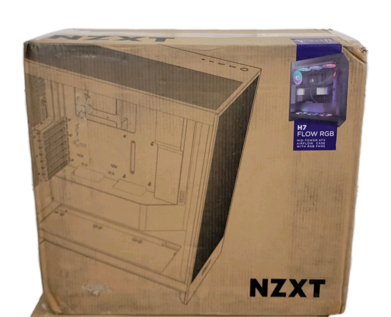 NZXT H7 Flow RGB (2024) Mid-Tower Case - Black- Open Box 32-_