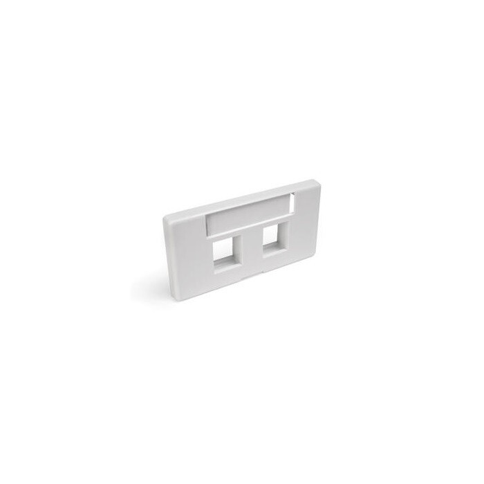Leviton 49910-SW2 Modular Furniture Id Window Faceplate 1-Gang 2-Port White