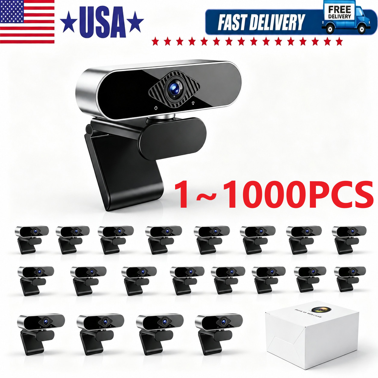 1080P Full HD USB Webcam for PC Desktop,Laptop Web Camera with Microphone LOT