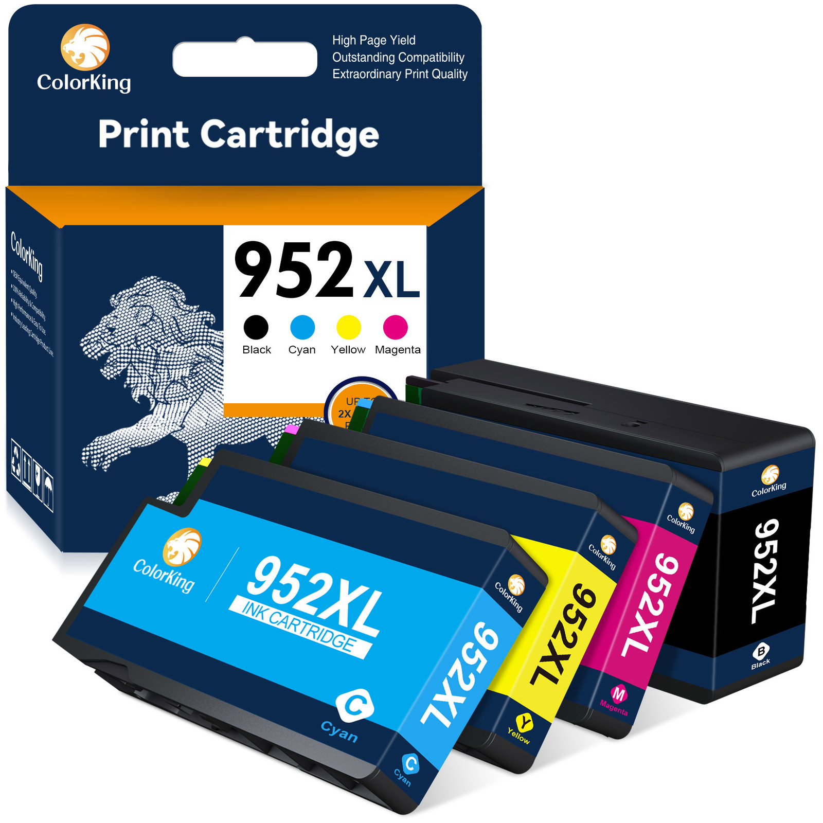 4x 952XL Black 952 XL Ink Set for HP OfficeJet Pro 8710 8210 7740 8720 8218 8730