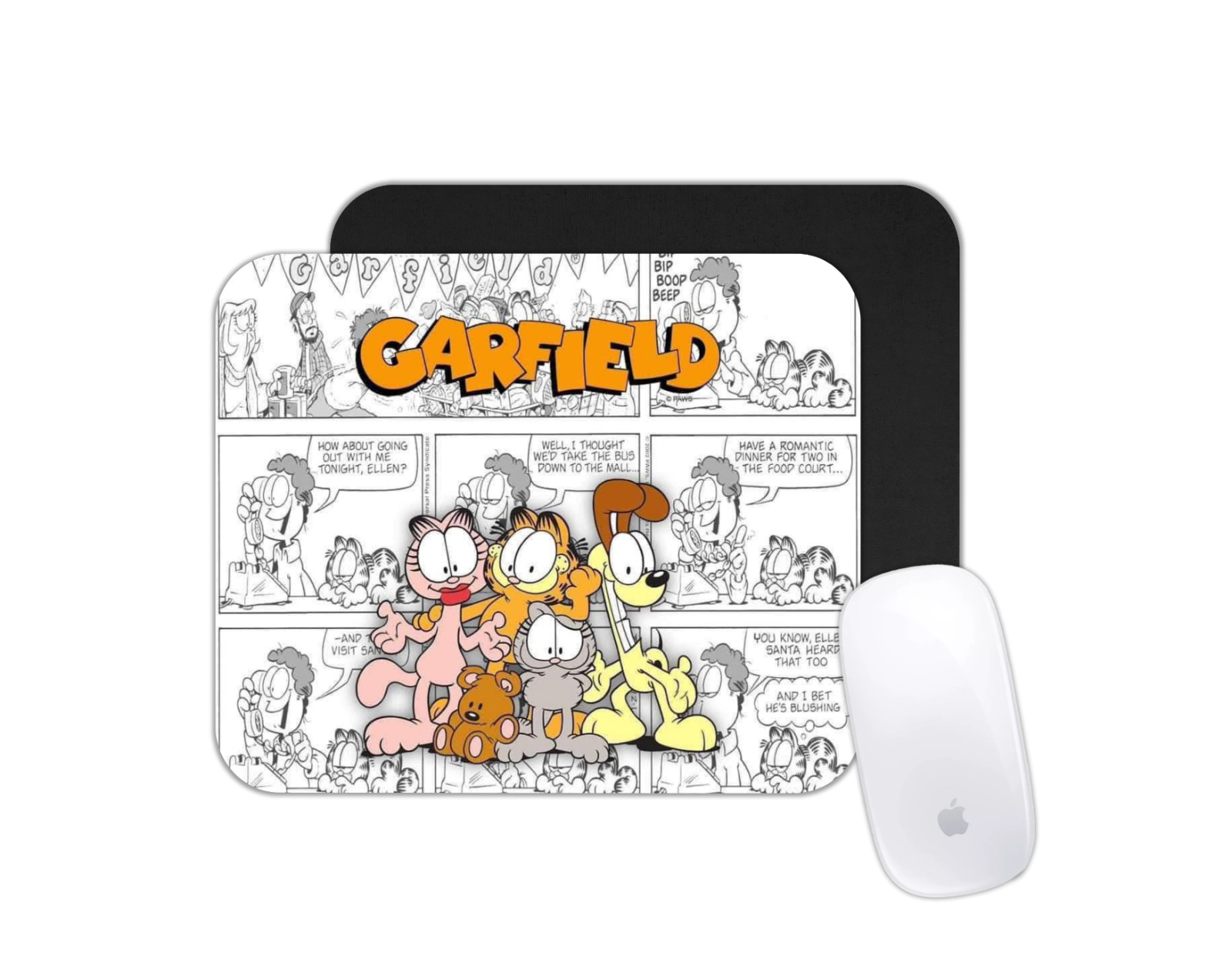 Lazy Orange Cat Comic Mouse Pad | Funny Desk Mat Gift for Classic Cartoon Fans
