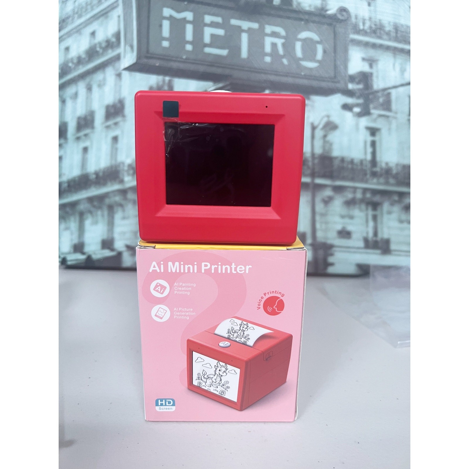 AI Mini Thermal Printer Inkless Portable Printer with HD Screen Voice
