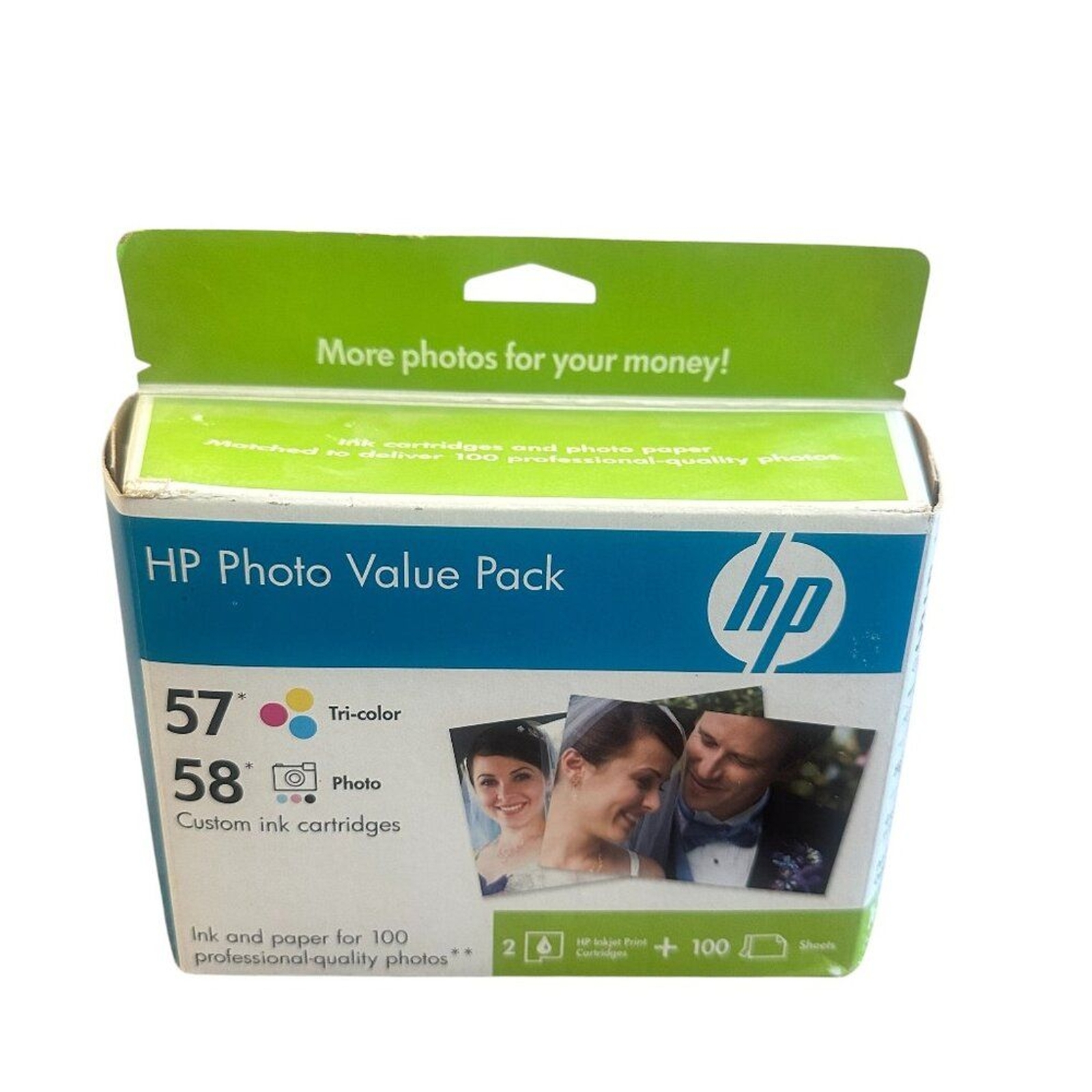 HP Photo Value Pack Tricolor Ink Black Ink 100 Photo Paper Sheets Laser NEW NIB