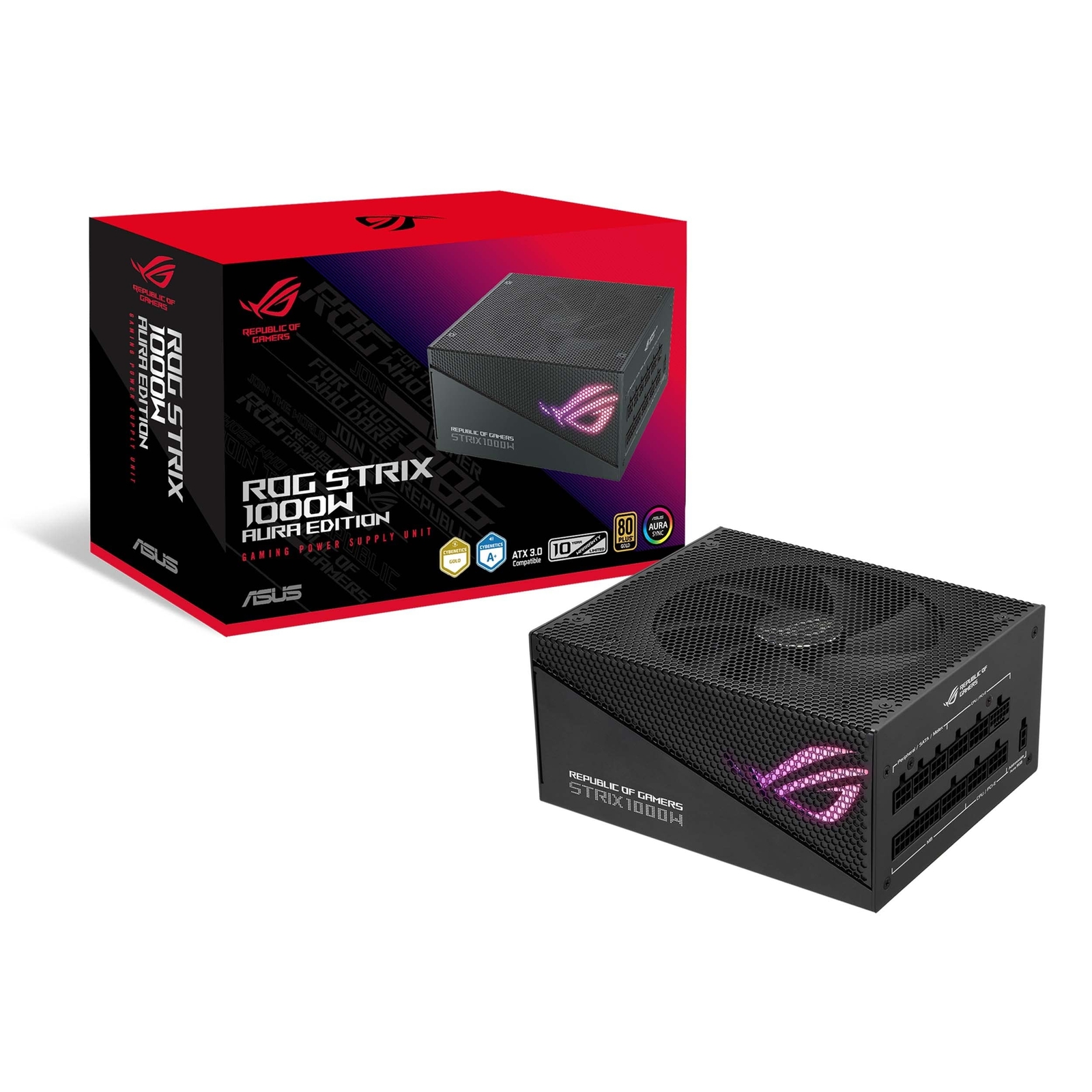 ASUS ROG Strix 1000W Gold Aura Edition (Fully Modular Power Supply, 80+ Gold ...