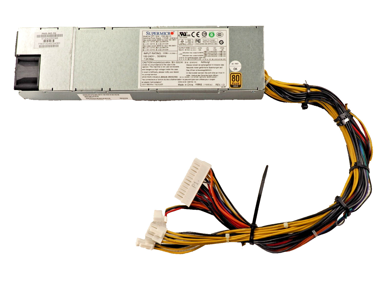 Supermicro PWS-563-1H 560W/600W 80 Plus Gold Switching Power Supply