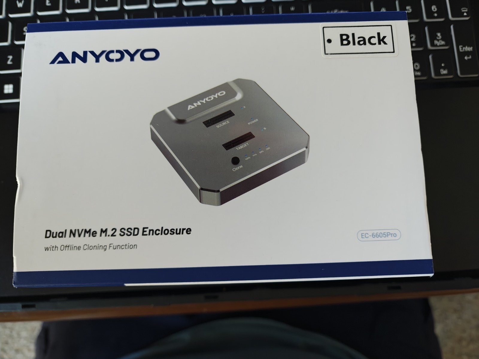 ANYOYO Dual NVMe M.2 SSD Enclosure With Offline Cloning Function - New In Box