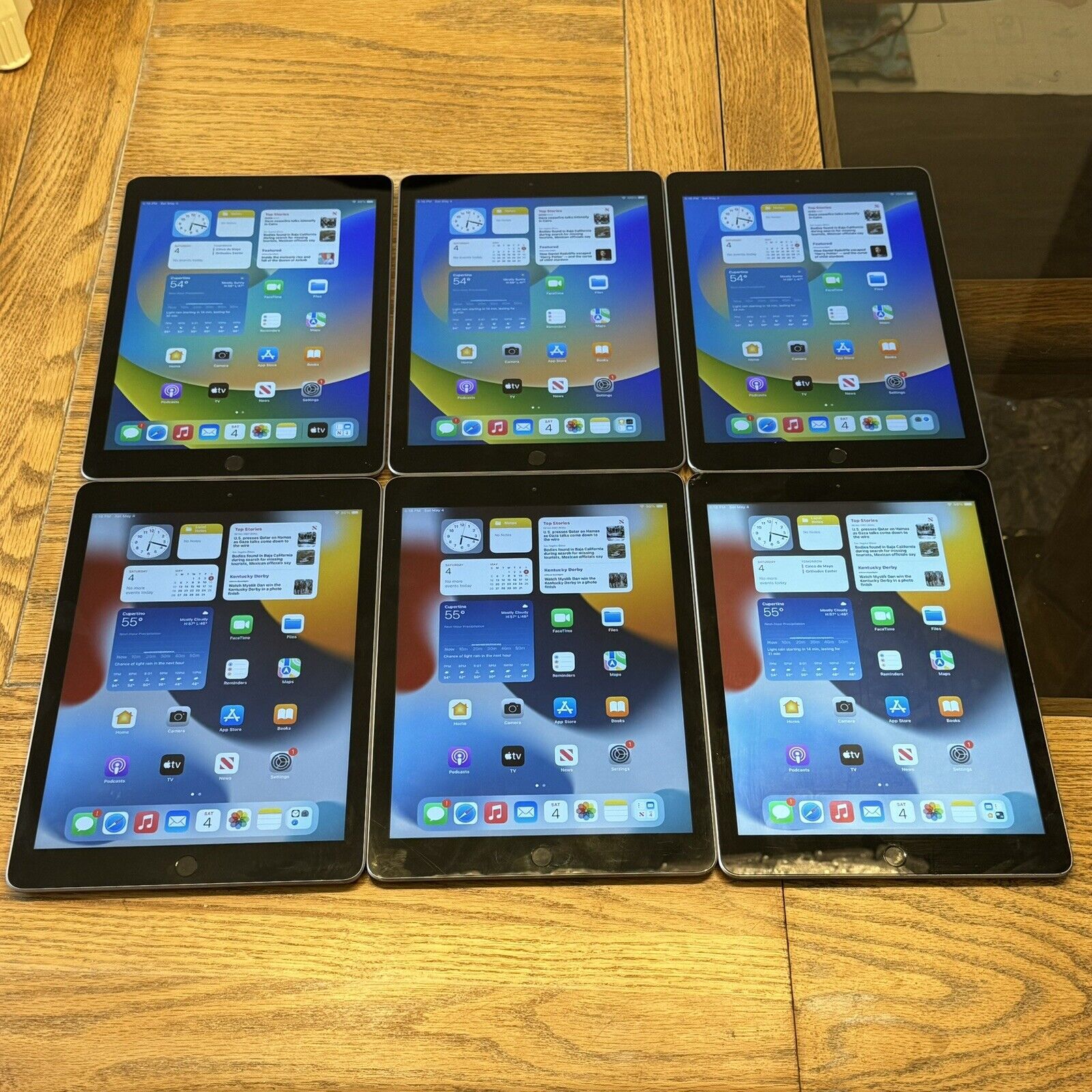 Lot Of 6 Apple iPad 6th Gen 32GB A1893 WiFi Only CRACKED SCREENS