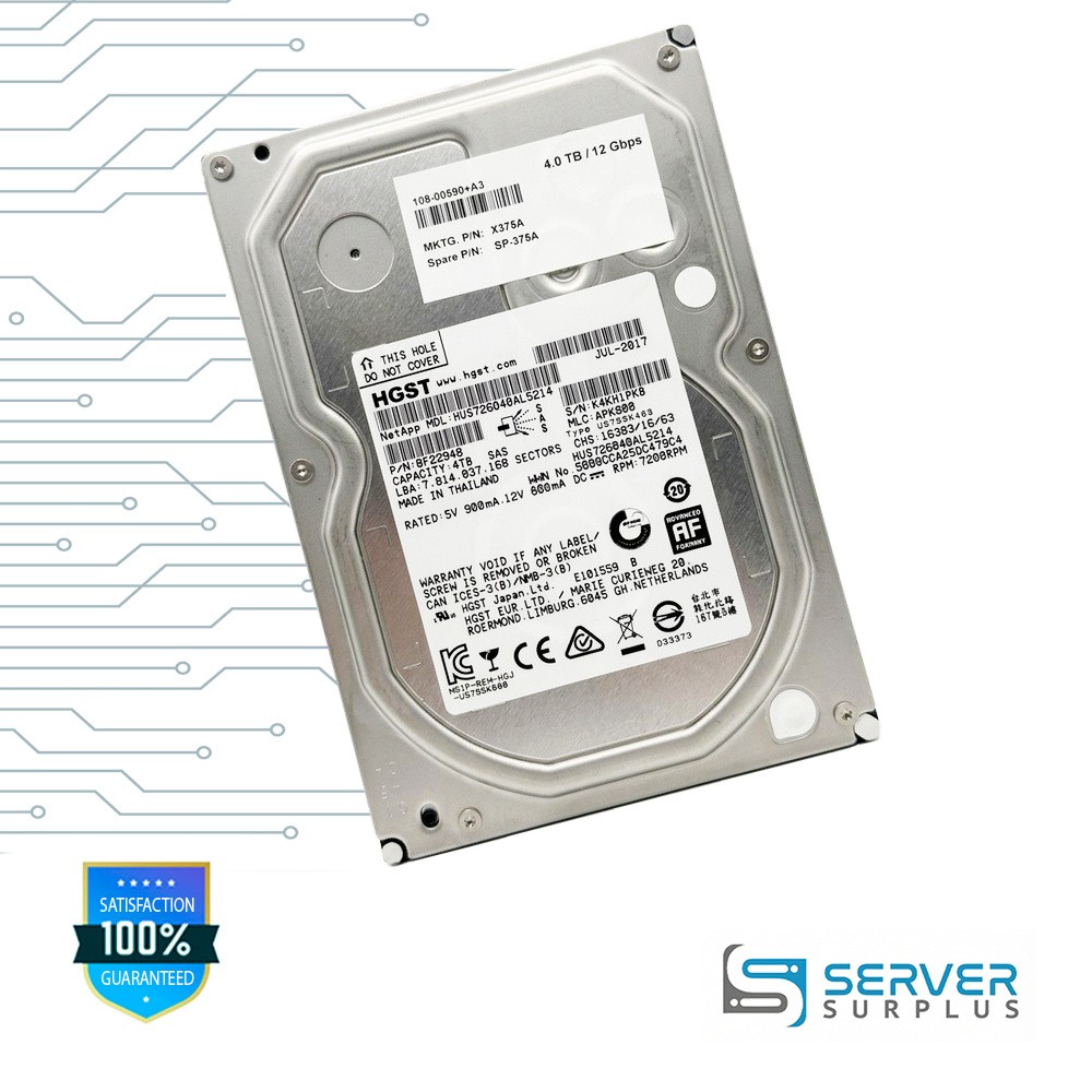 NetApp Ultrastar 7K6000 4TB SAS 12Gb/s 512e 3.5 in Enterprise HDD | 108-00590+A3