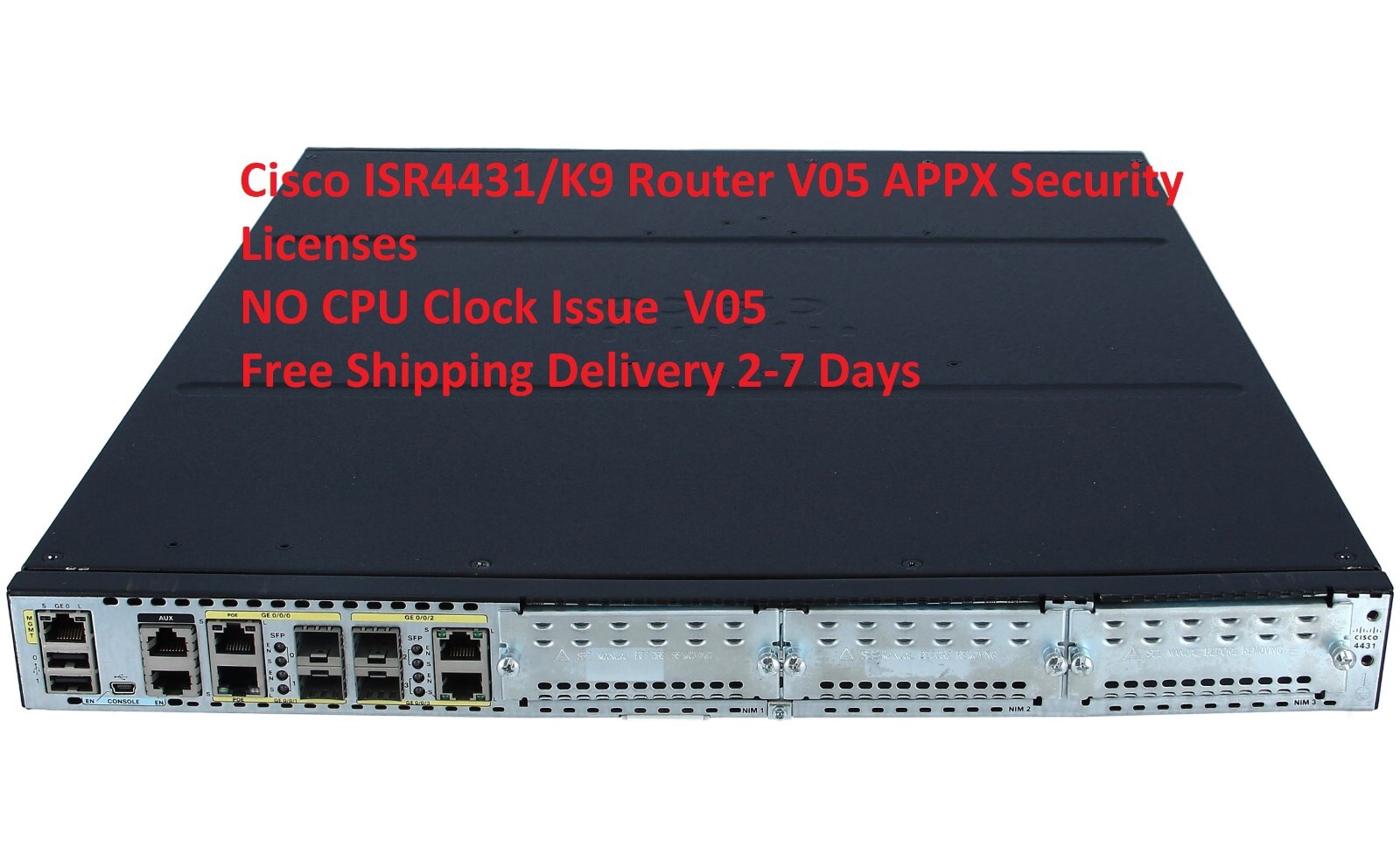 Cisco ISR4431-VSEC/K9 Router ISR 4431 Voice Security Router UC/SEC License