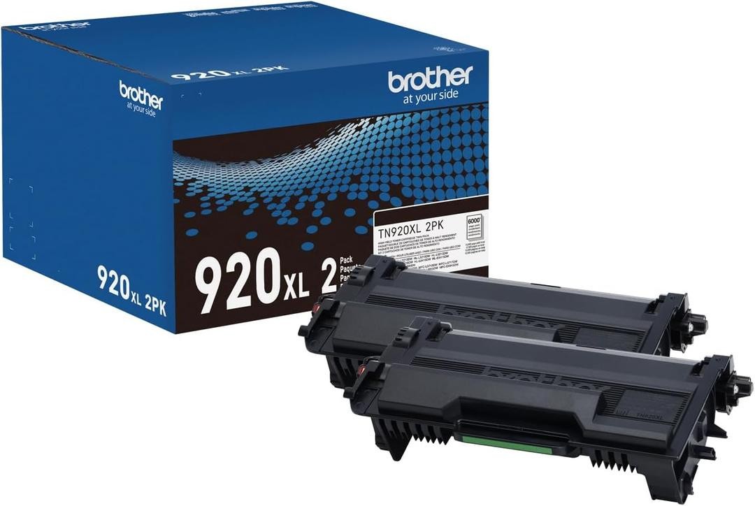 Brother Genuine TN920XL Black High Yield Toner Cartridge 2-Pack