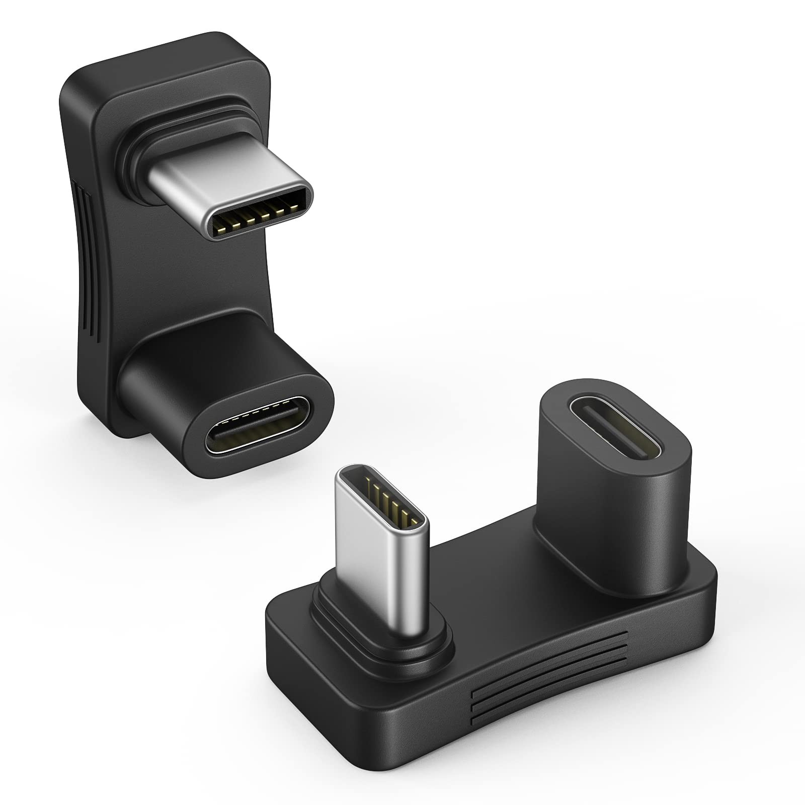 MoKo 180 Degree USB-C Adapter, U-Shape Angle with PD 100W/10Gbps Black