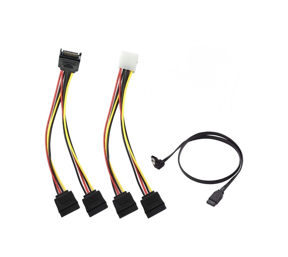 Lot Of 3 Pack Sata 2.5 HDD Splitter And Data Cable + 4 pin 2x15 Sata power cable