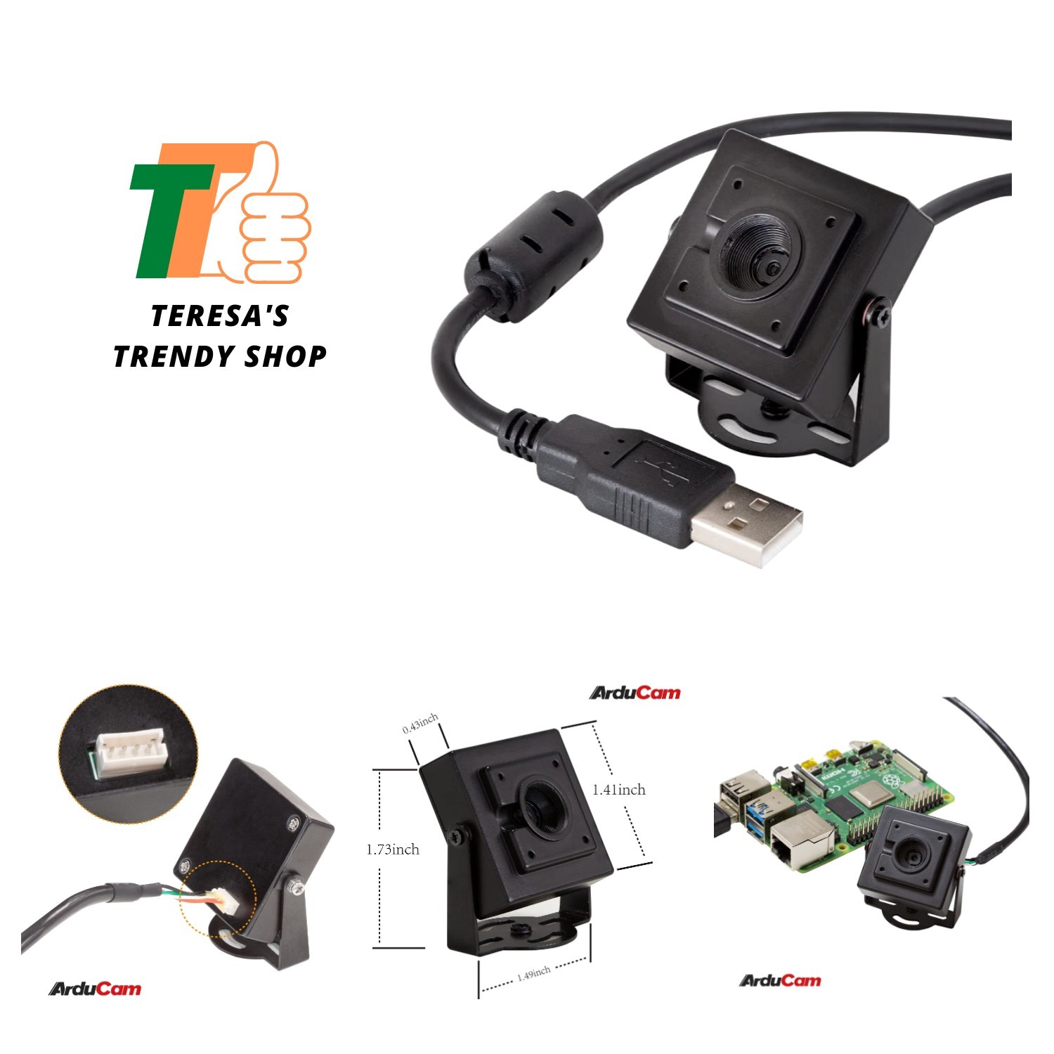 4K 8MP Autofocus USB Camera Module with Metal Case, 1080P Mini UVC .0 Video W...