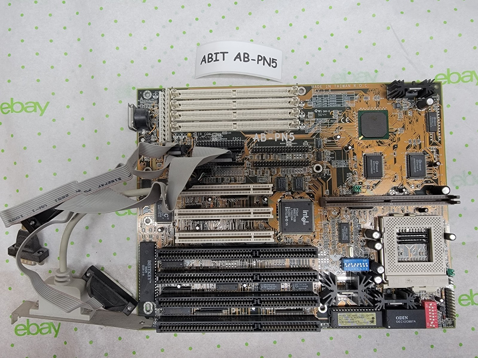 ABIT Computer AB-PN5 REV 1.4 Socket 7 Intel Motherboard with connectors