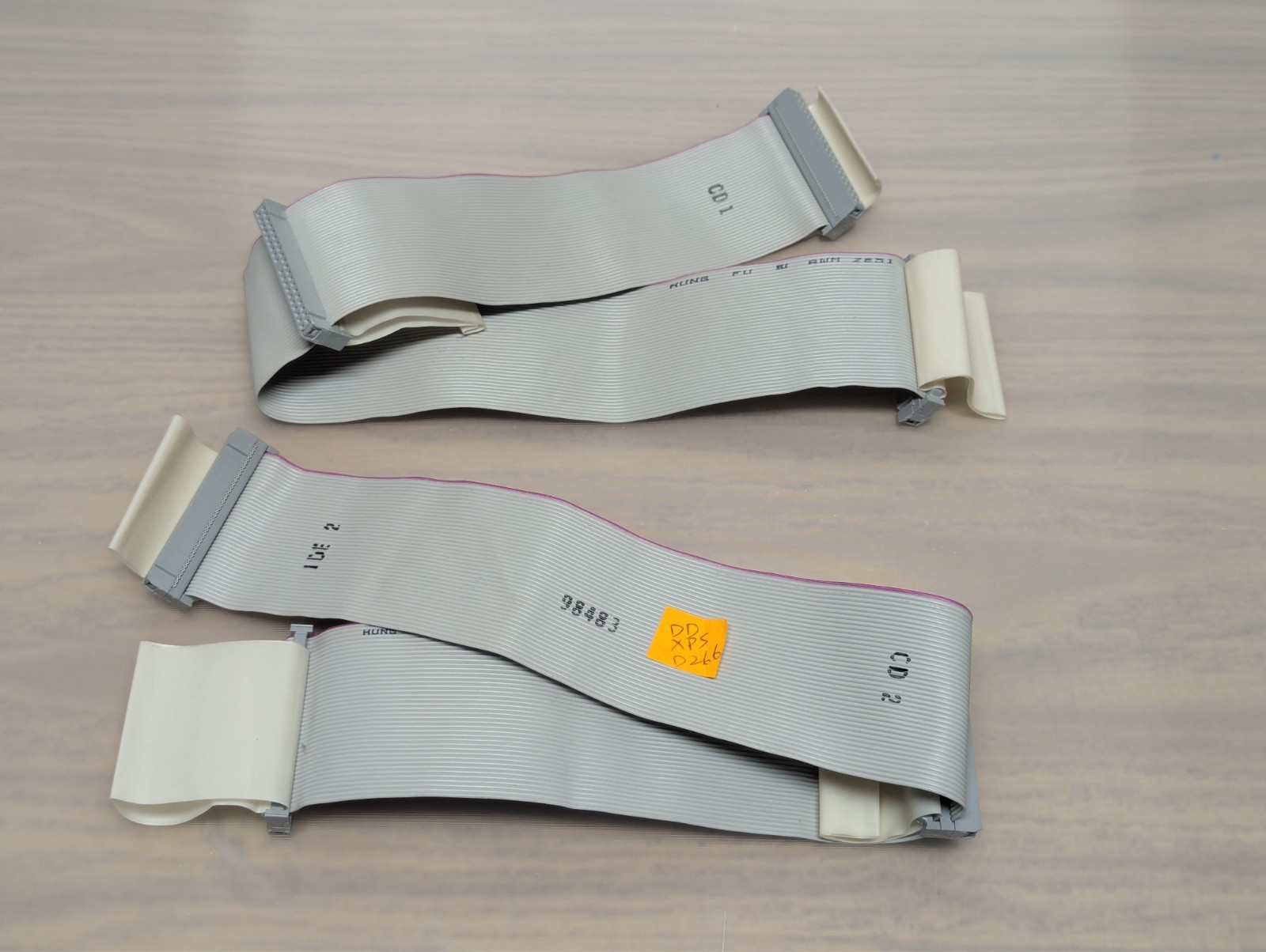 Lot of 2 - Dell XPS T550 IDE Dual Device Ribbon Cable 40 Pin,  17" - DP/N: 98483