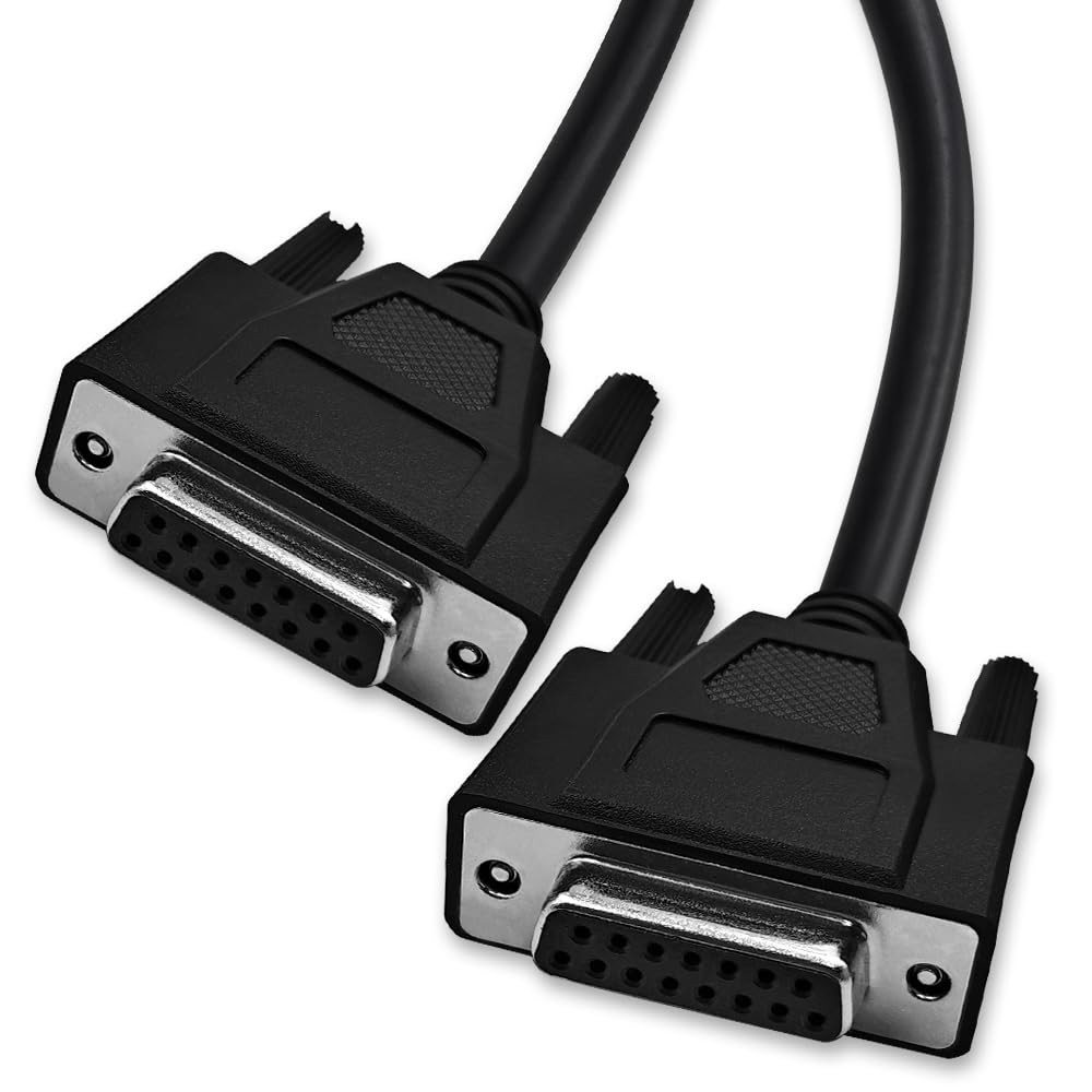 5ft DB15 15 Pin Two Row Straight Through Serial Cable Female to Female