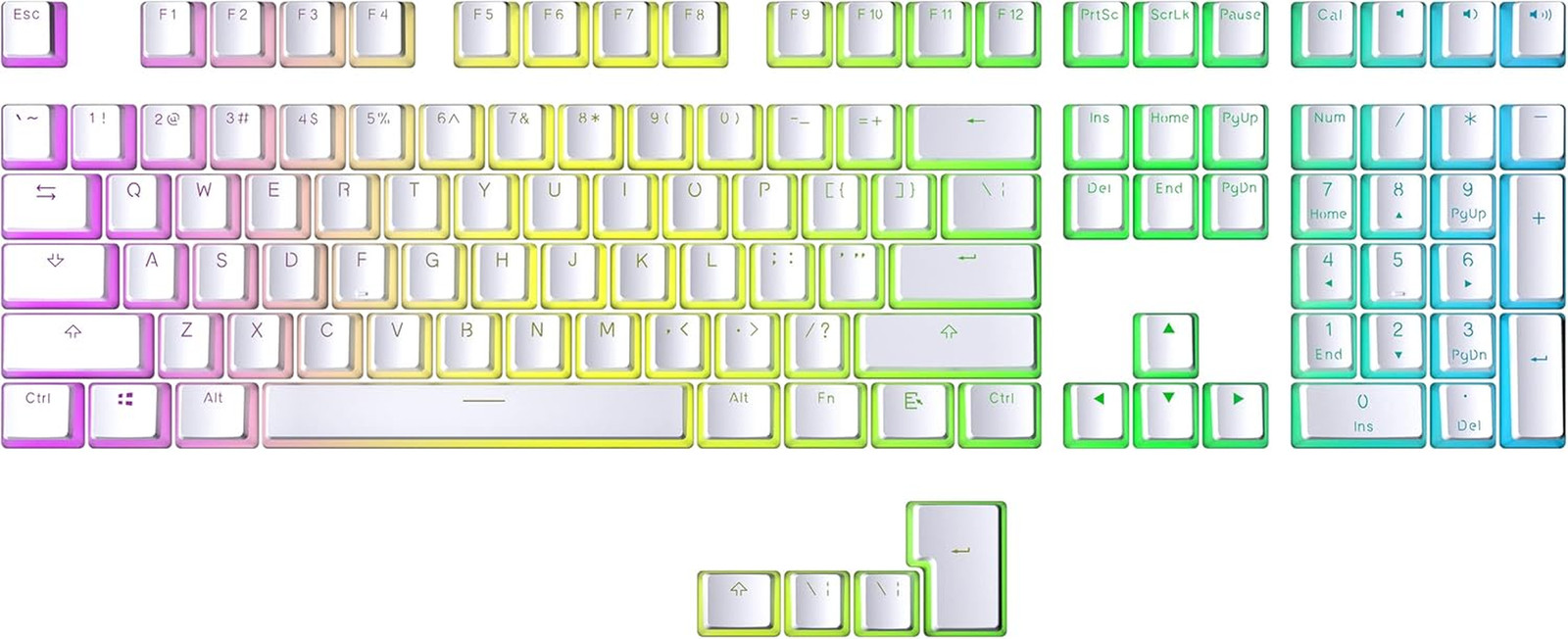 Pudding Keycaps | Double Shot PBT | 112 Keys | Translucent Layer | Supports 60%,