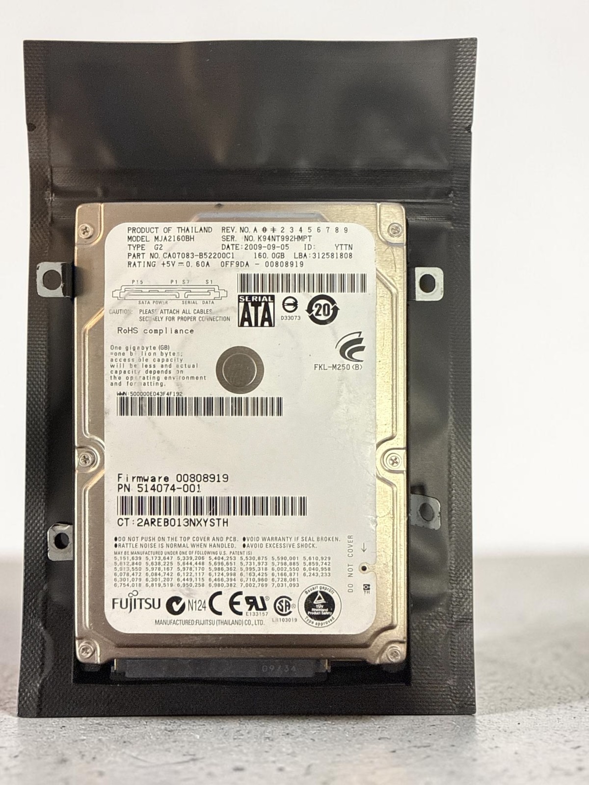HP Fujitsu 160GB Internal SATA Hard Drive MJA2160BH 514074-001 30 DAY WARRANTY