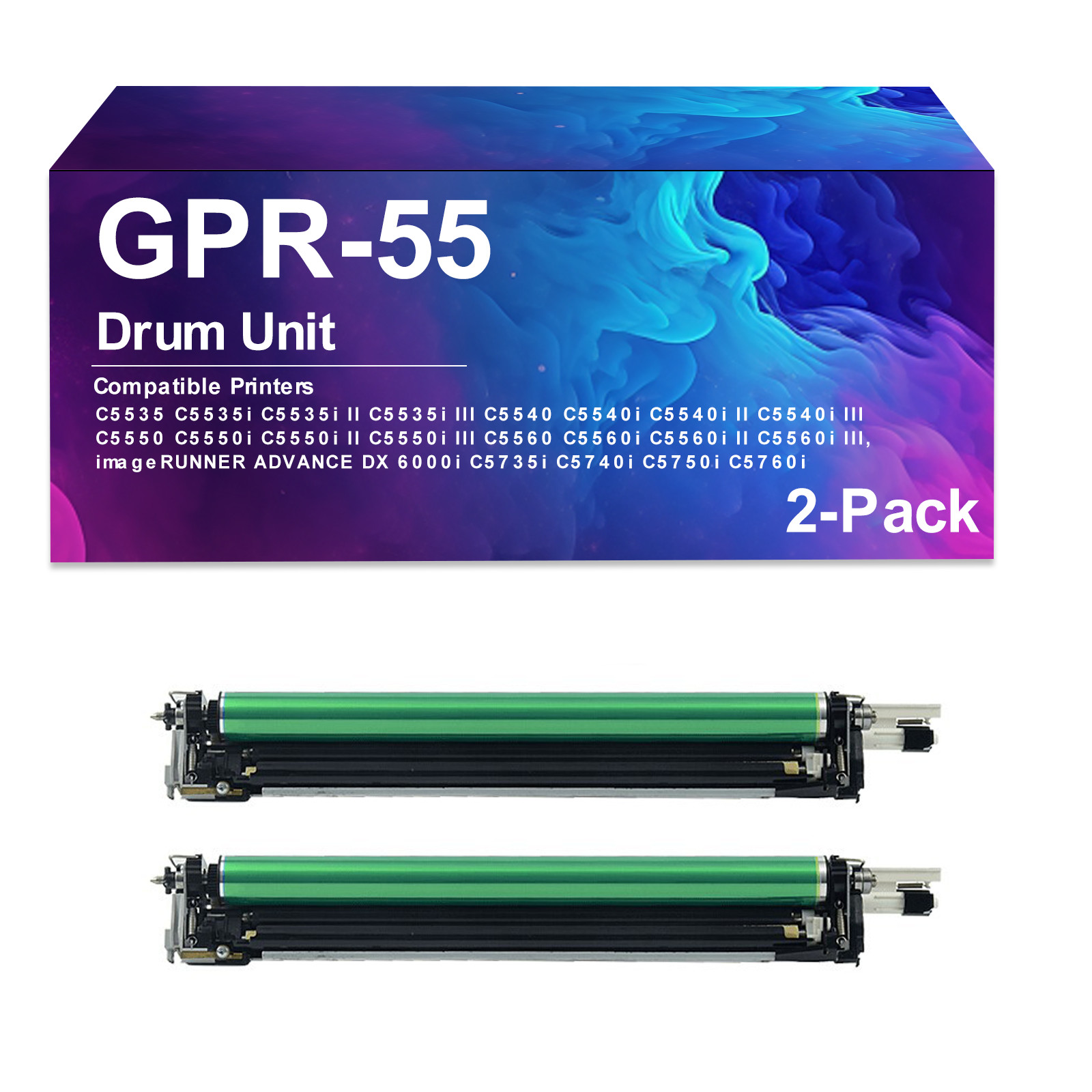 2 Pack GPR-55 GPR55 Drum Unit Use for ImageRUNNER Advance C5535 C5535i C5540