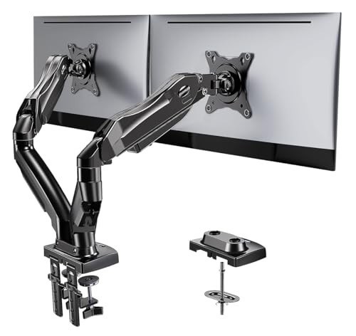 HUANUO Dual Monitor Stand - Full Adjustable Monitor Desk Mount Swivel Vesa Brack