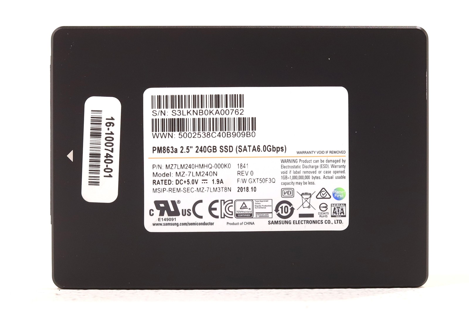 Samsung MZ-7LM240N PM863a 240GB 2.5" 6Gb/s TLC SATA SSD P/N: MZ7LM240HMHQ-000K0