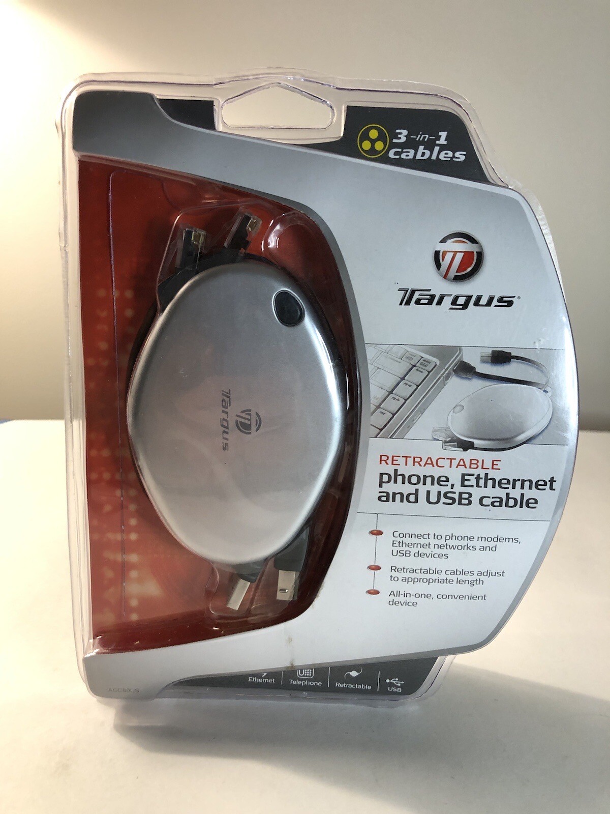 Targus Retractable Phone Ethernet and USB Cable. 3 in 1 cables. great for travel