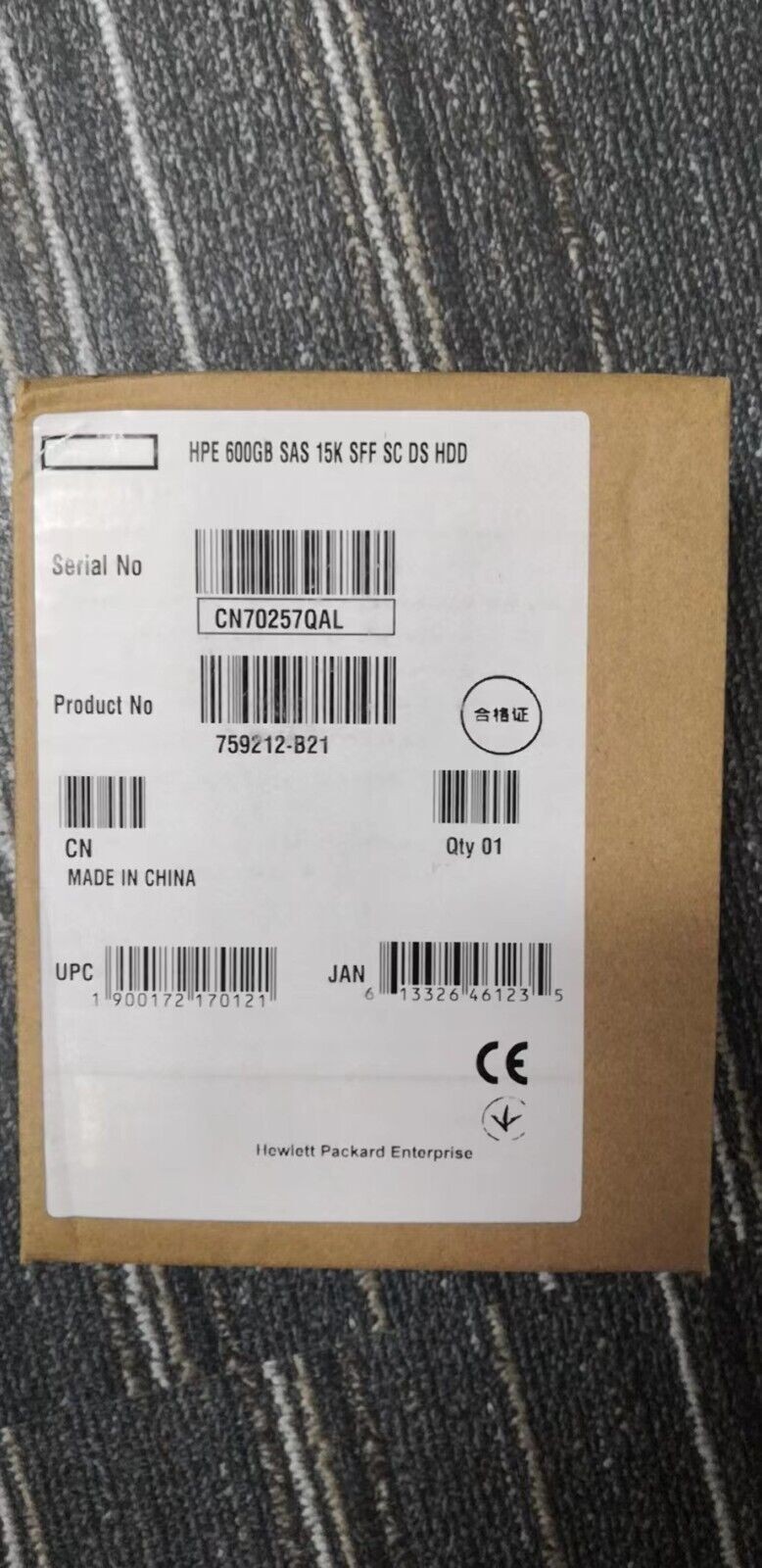 For HPE 759212-B21 759548-001 600GB 12G SAS 15K 2.5" HDD ENT SC NEW