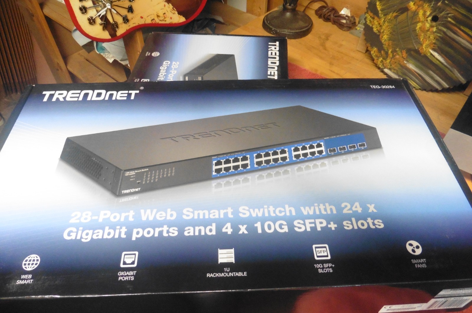 TRENDnet 28 Port Web Smart Switch 24 x Gig 4 x10G  SFP Slots Black TEG- 30284 /A