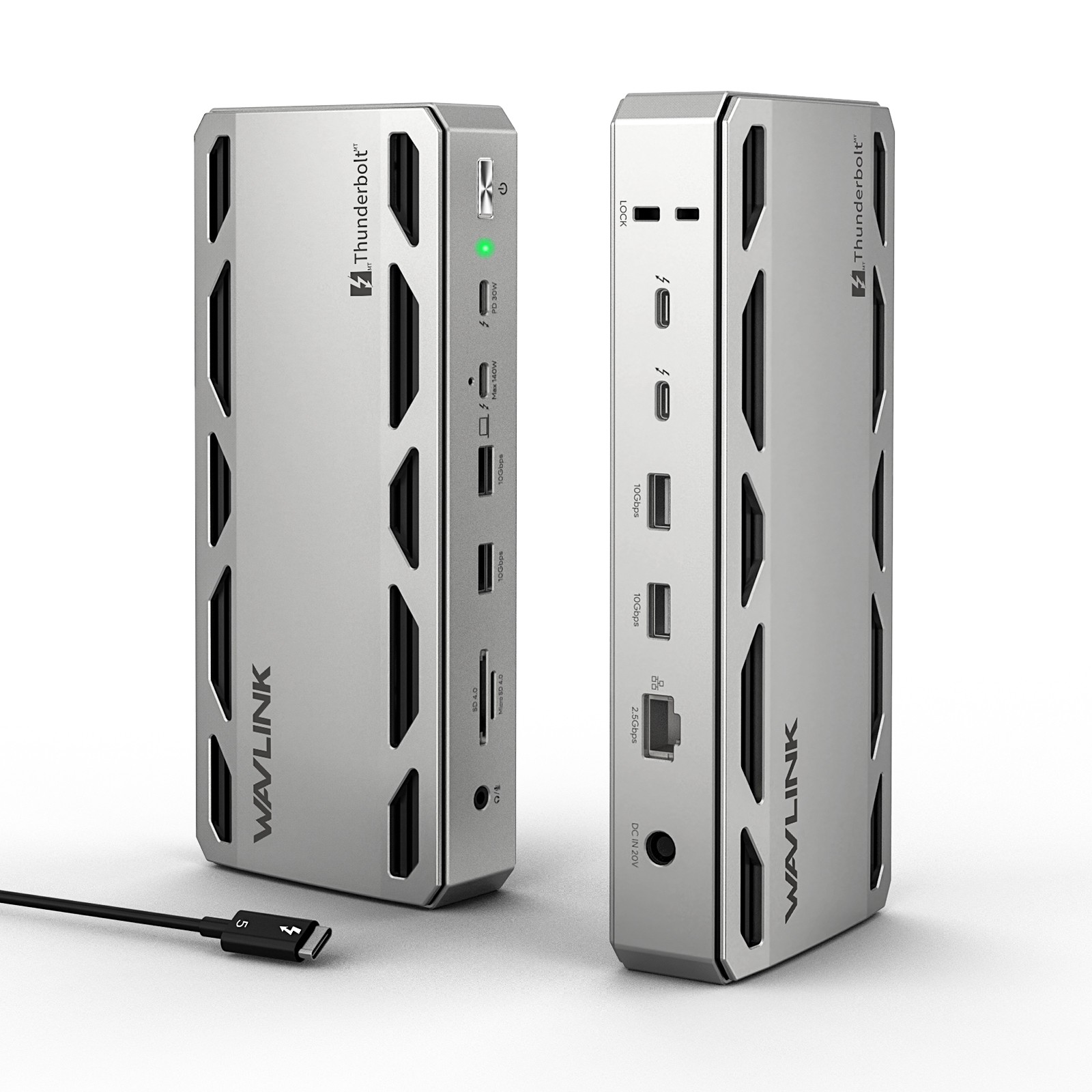 WAVLINK Intel Certified Thunderbolt 5 Dock Dual 6K/8K Display 140W PD 12-in-1