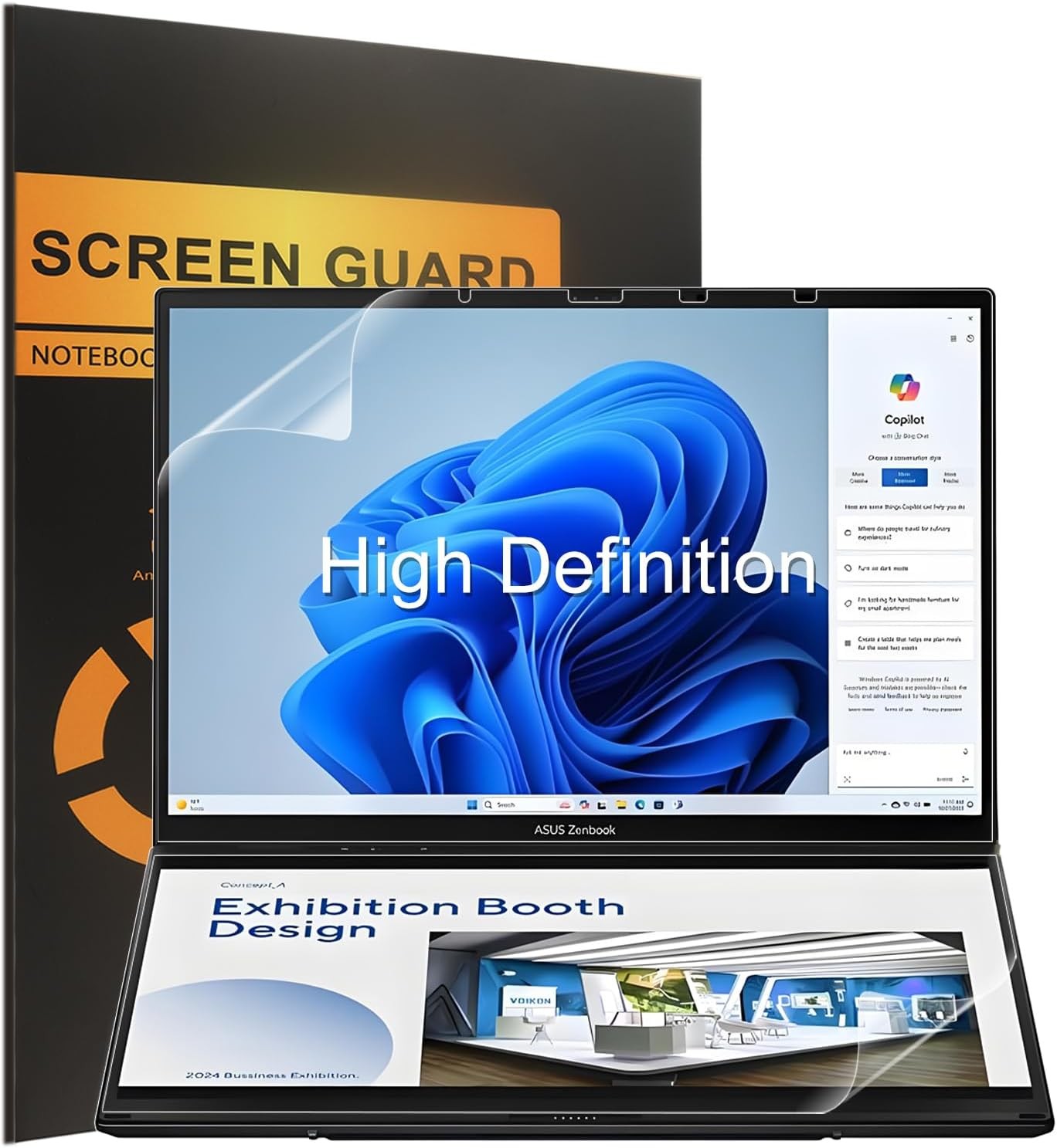 4-Pack Designed for 2025 ASUS Zenbook Duo Dual 14” Screen Protector (UX8406)