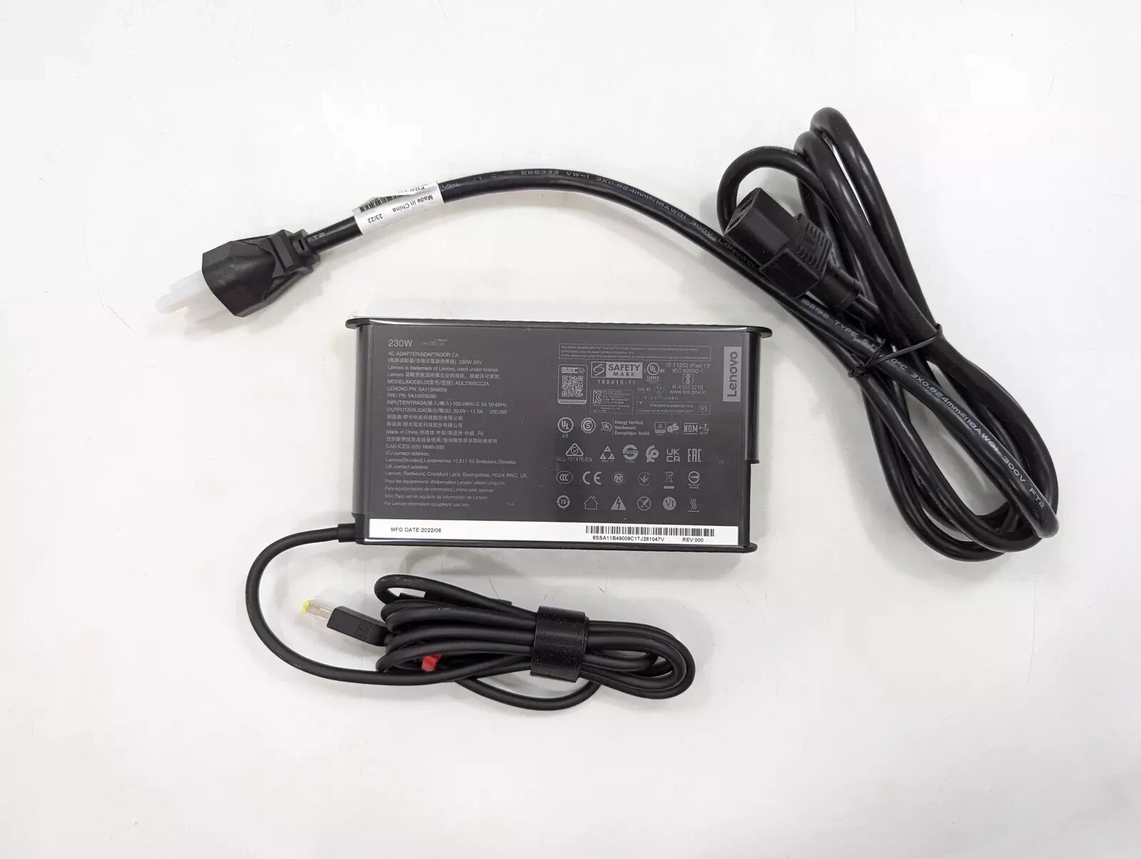 Genuine SLIM Lenovo Power Adapter ADL230SCC3A FRU:02DL144 20v 11.5A 230W