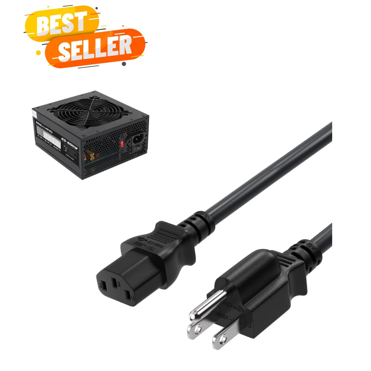 5FT C13 PSU Power Cord - Universal Fit for Thermaltake & Corsair PSUs