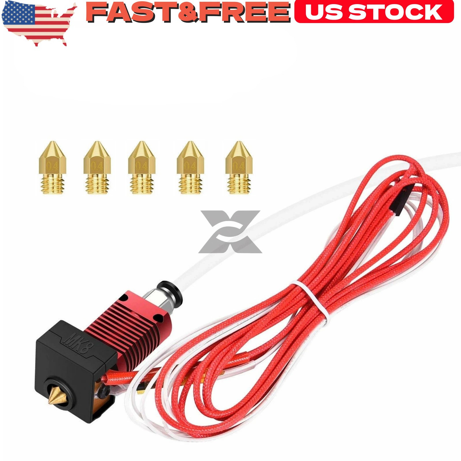 6in1 3D Printer Extruder Heater Hot End Nozzle Kit for Creality Ender-3/3 PRO/5
