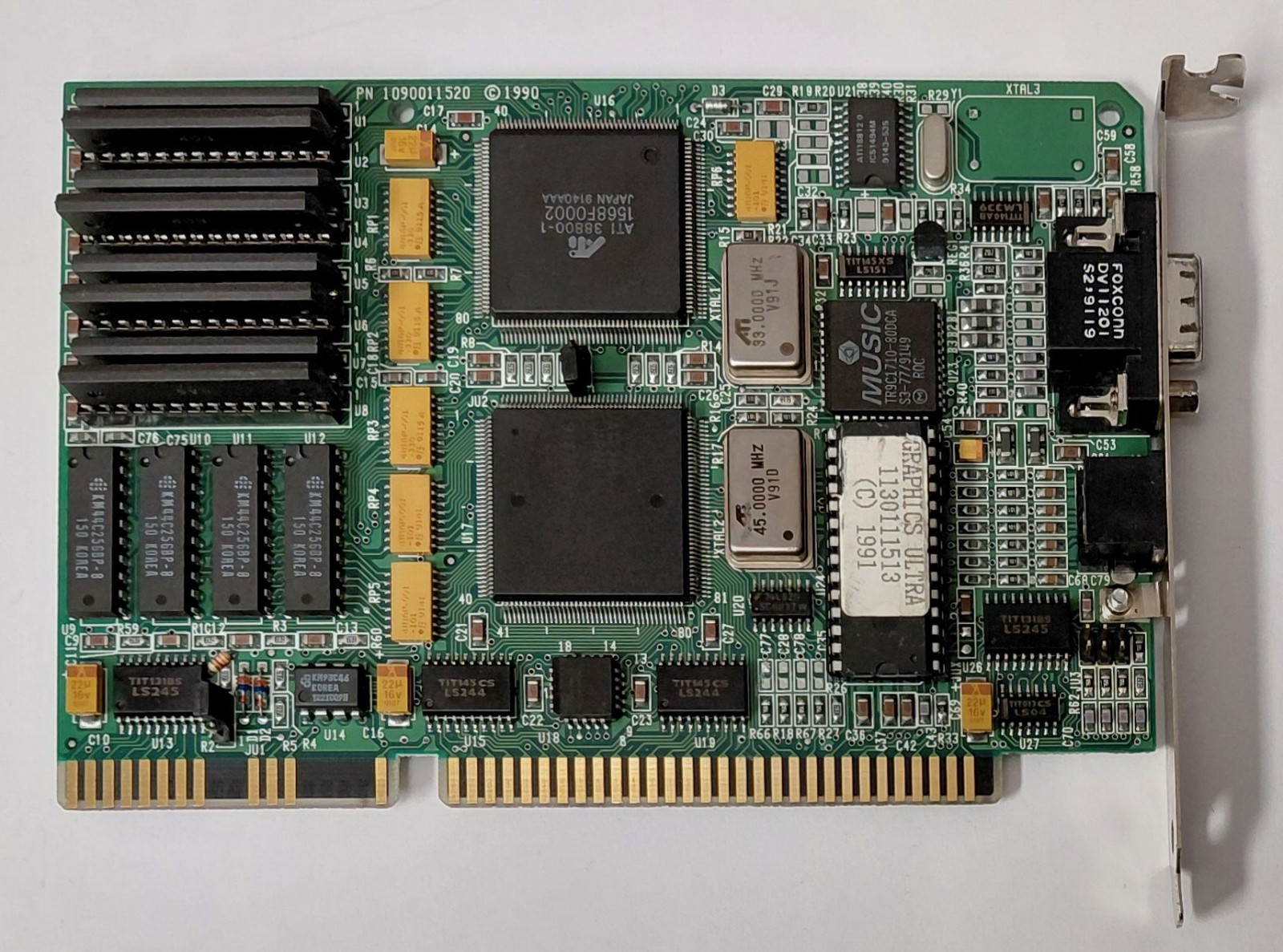 ATI Graphics Ultra ISA Graphics Card (ATI Mach8+28800-6, 1MB+512KB, Retro, 1991)