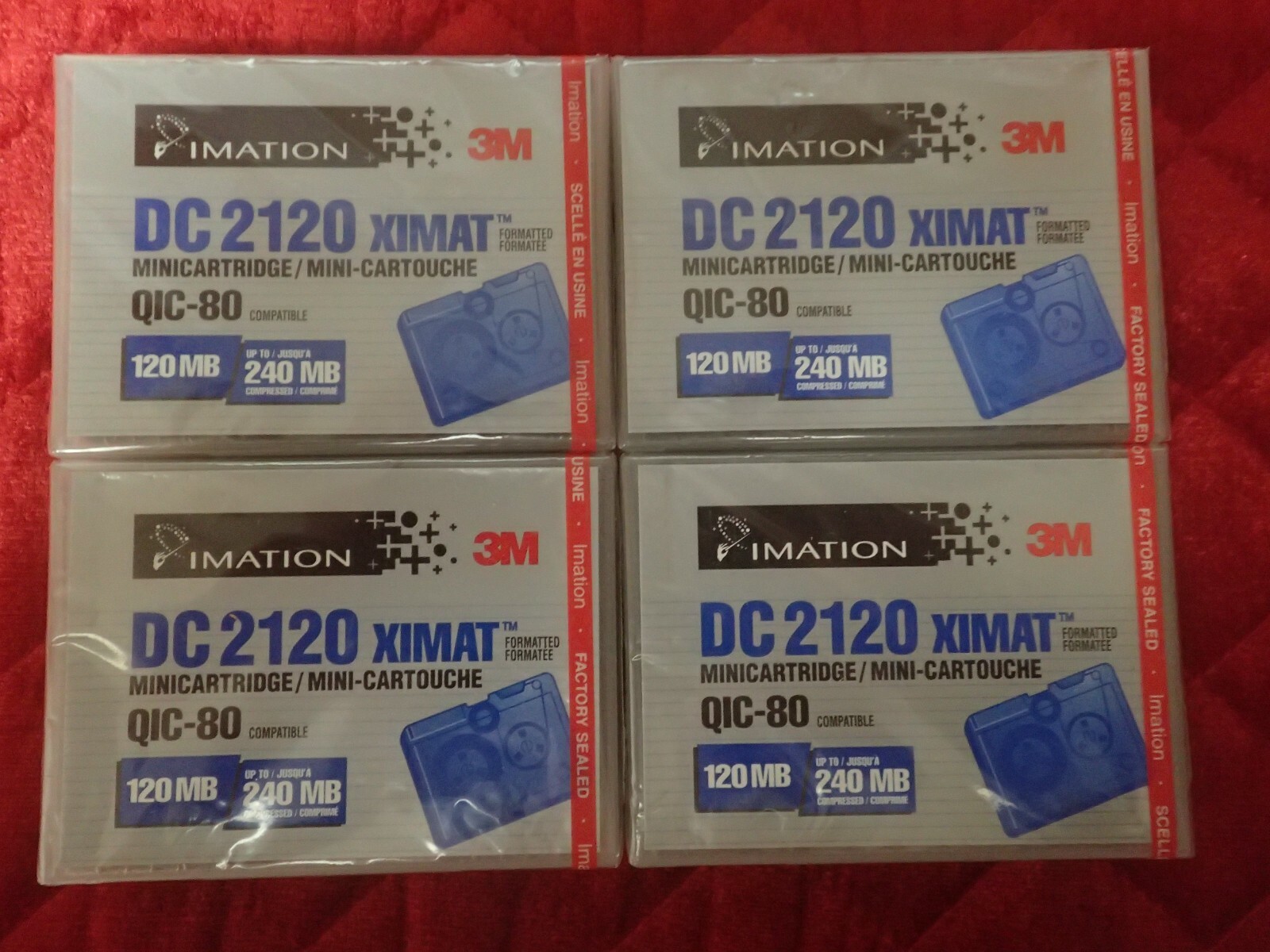 3M - IMATION DC 2120XL XIMAT QIC-80 170MB/340MB Data Cartridges - Lot of FOUR(4)