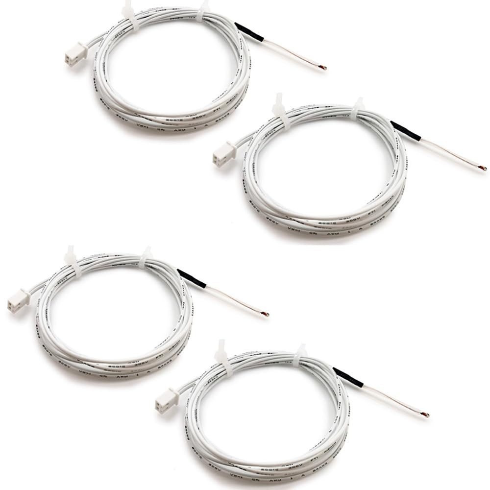 4Pcs Ender 3 Thermistor 1M/39.4Inches, 3D Printer Ohm NTC 100K 3950 Thermistor