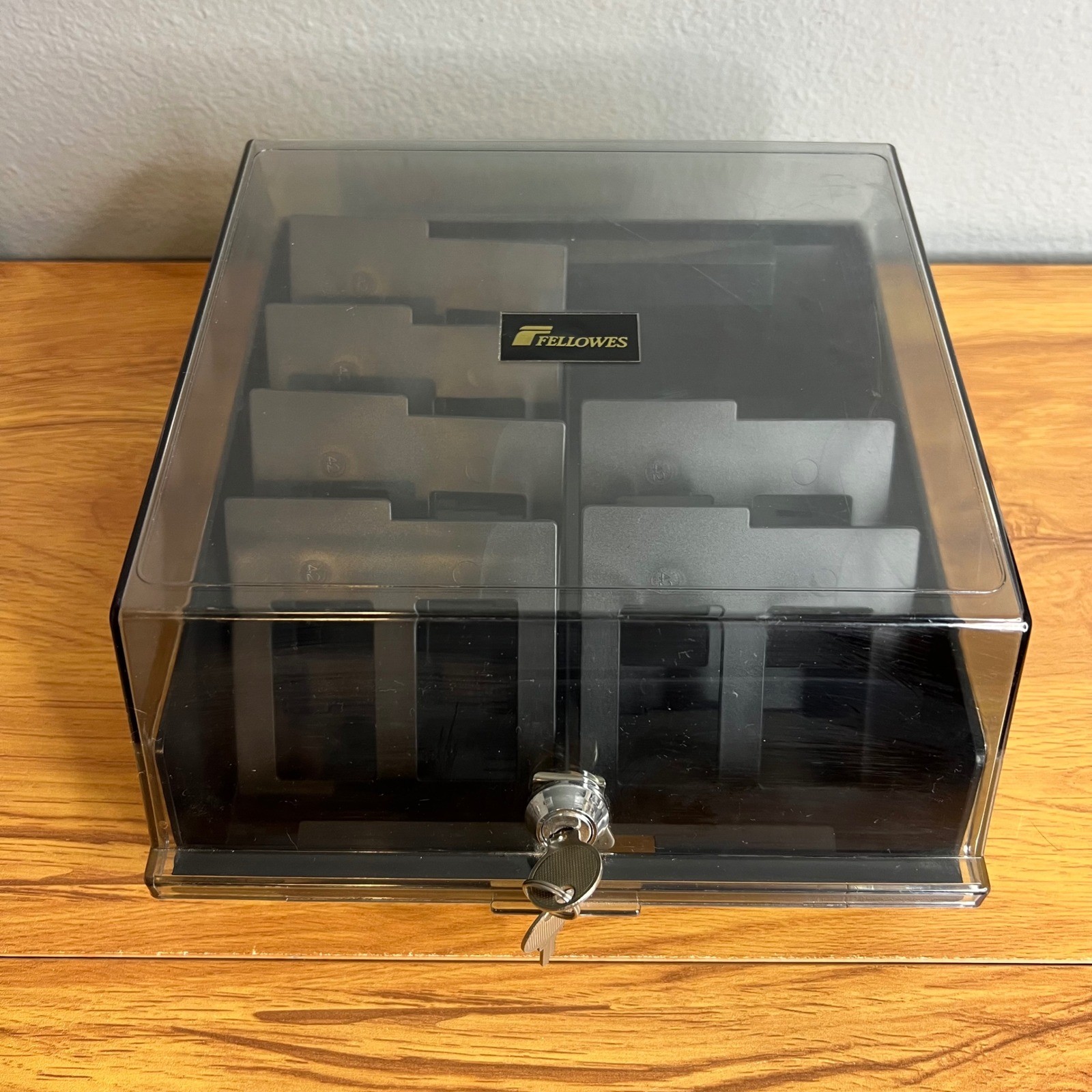 Fellowes 3.5" Diskette Filing Tray 95090 Locking Floppy Disk Storage Case w Keys