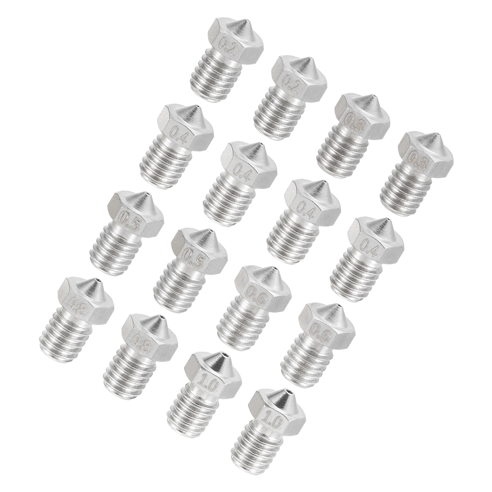 16Pcs 3D Printer Extruder Nozzles Head Kit