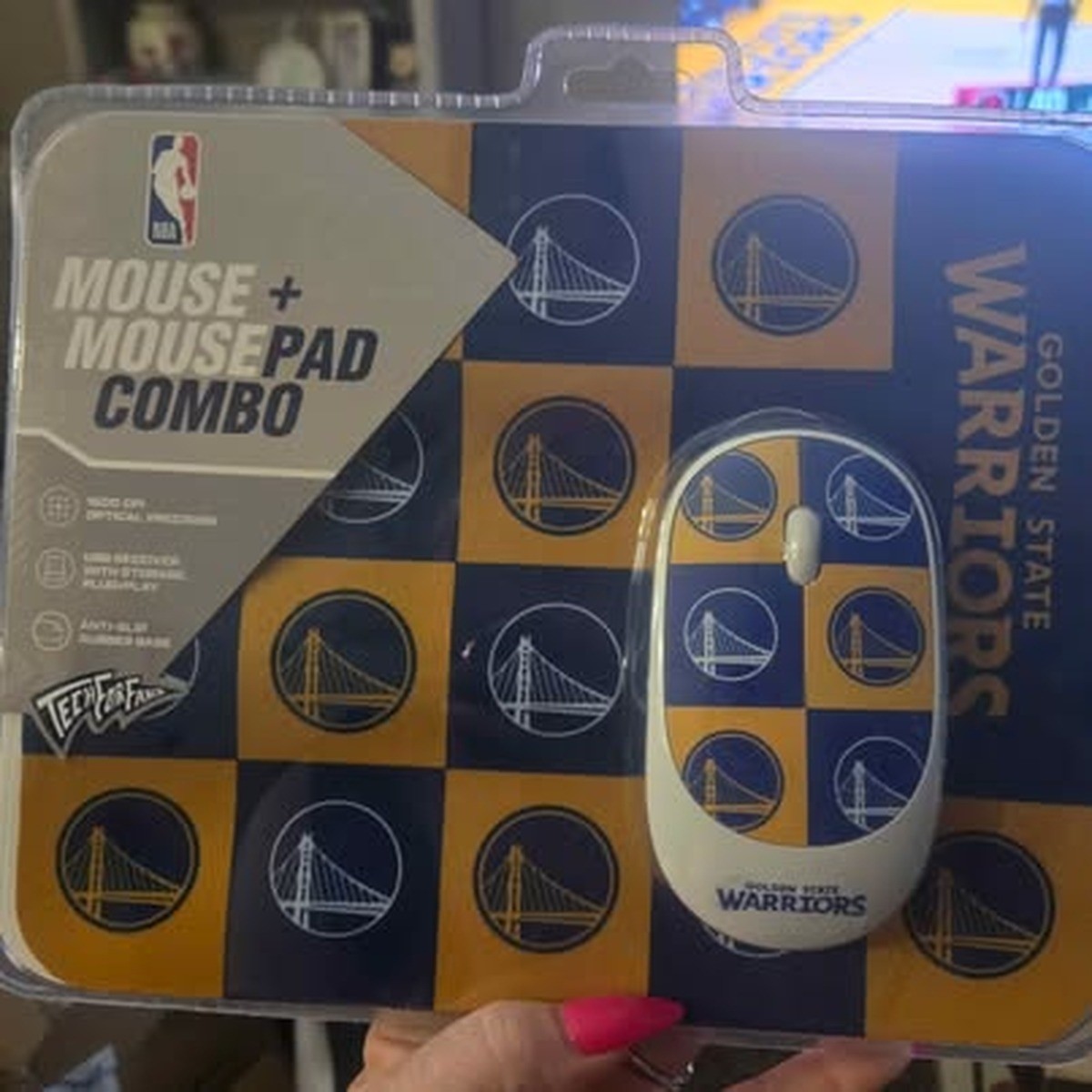 SOAR NBA Golden State Warriors Wireless Mouse and Mouse Pad Combo