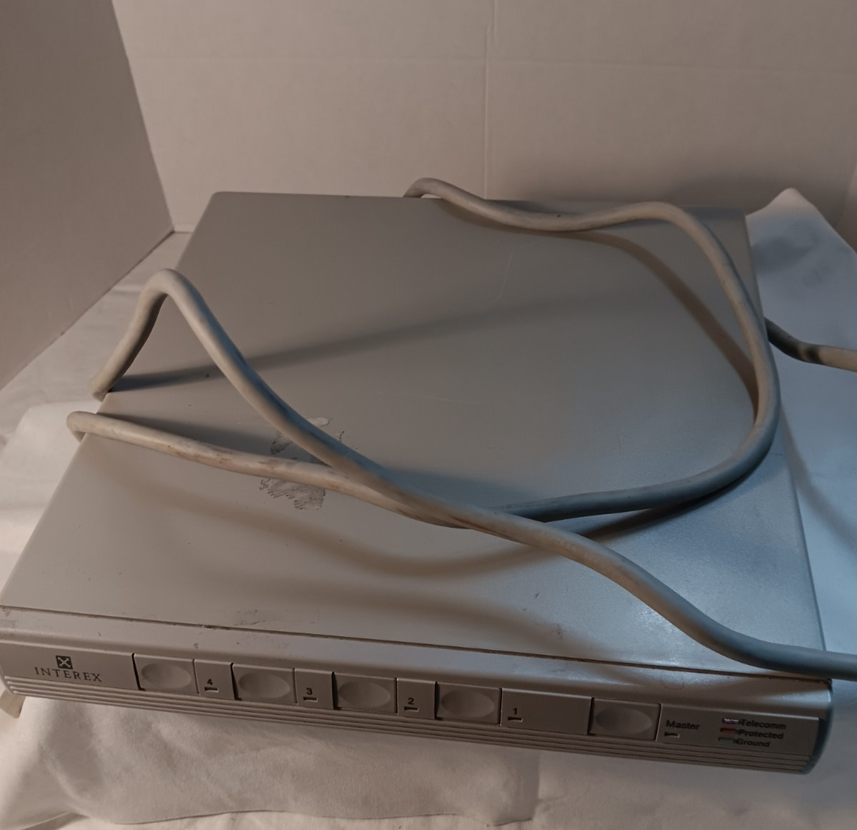 Interex SB204M 4 Outlet Surge Protector Telephone Fax Line Protection Power Stri