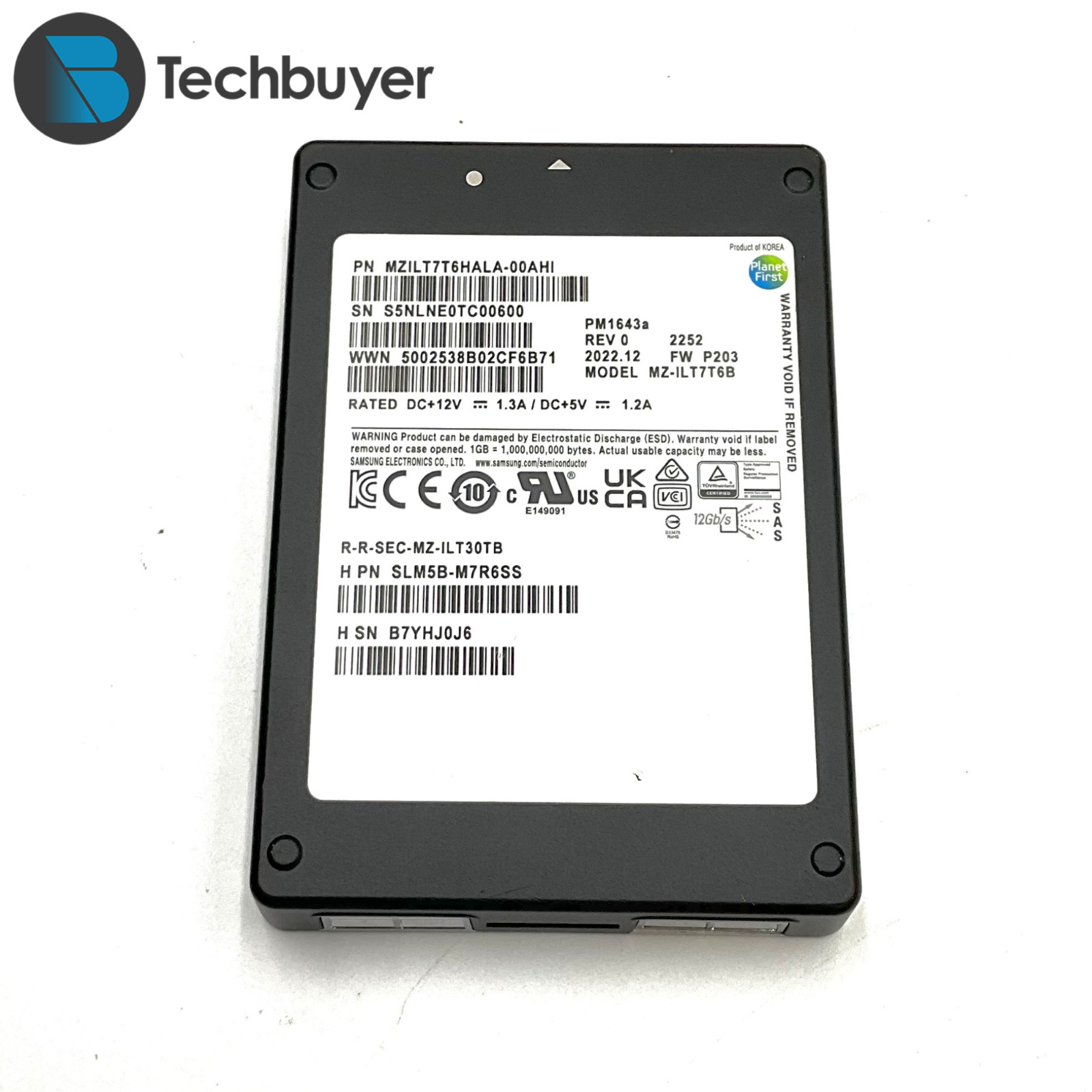SAMSUNG PM1643A 7.68TB 12G 2.5INCH RI SAS SSD MZILT7T6HALA-00AHI | TESTED *READ*
