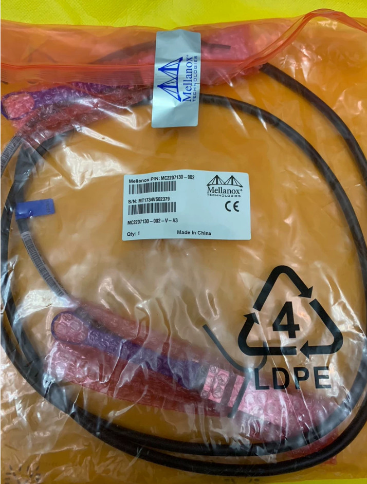 New Mellanox NVIDIA DAC Cable VPI 56Gb/s QSFP MC2207130-002 2m/6.6ft