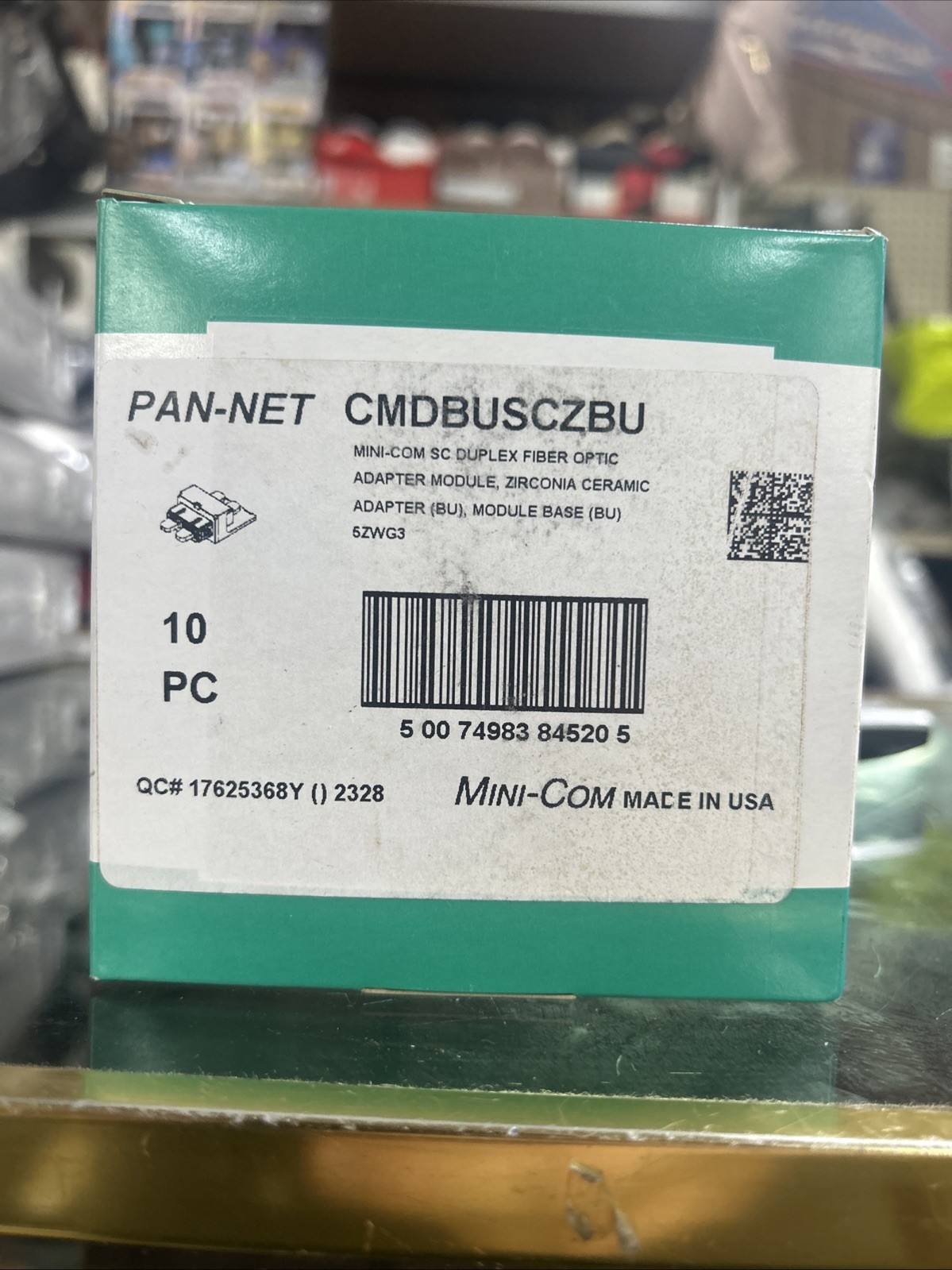 Panduit Mini-Com SC Duplex Fiber Optic Adapter Module, Blue CMDBUSCZBU