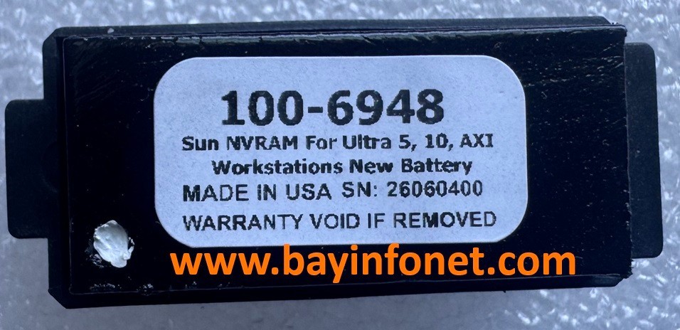 100-6948 Sun NVRAM For Ultra 5, 10, AXI Workstations New Battery 
