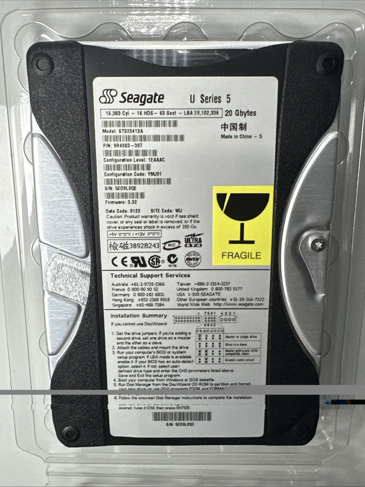 Seagate U5 20 GB,Internal,5400 RPM,3.5" (ST320413A) HDD