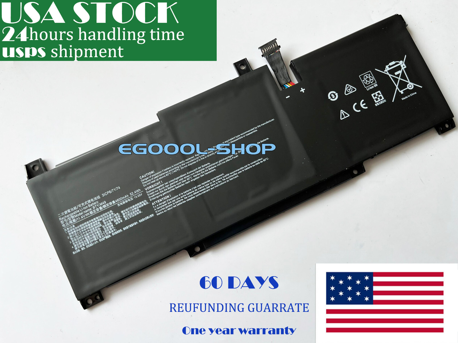 New Genuine BTY-M49 BATTERY FOR MSI Prestige 14 A10SC B10MW B10MW-017US SERIES