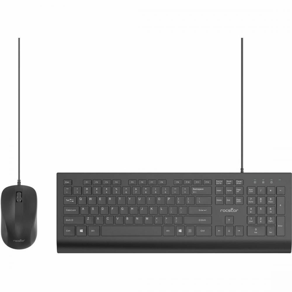 Rocstor Premium CK1 Wired USB Keyboard Mouse Combo Set (y10p024b1)