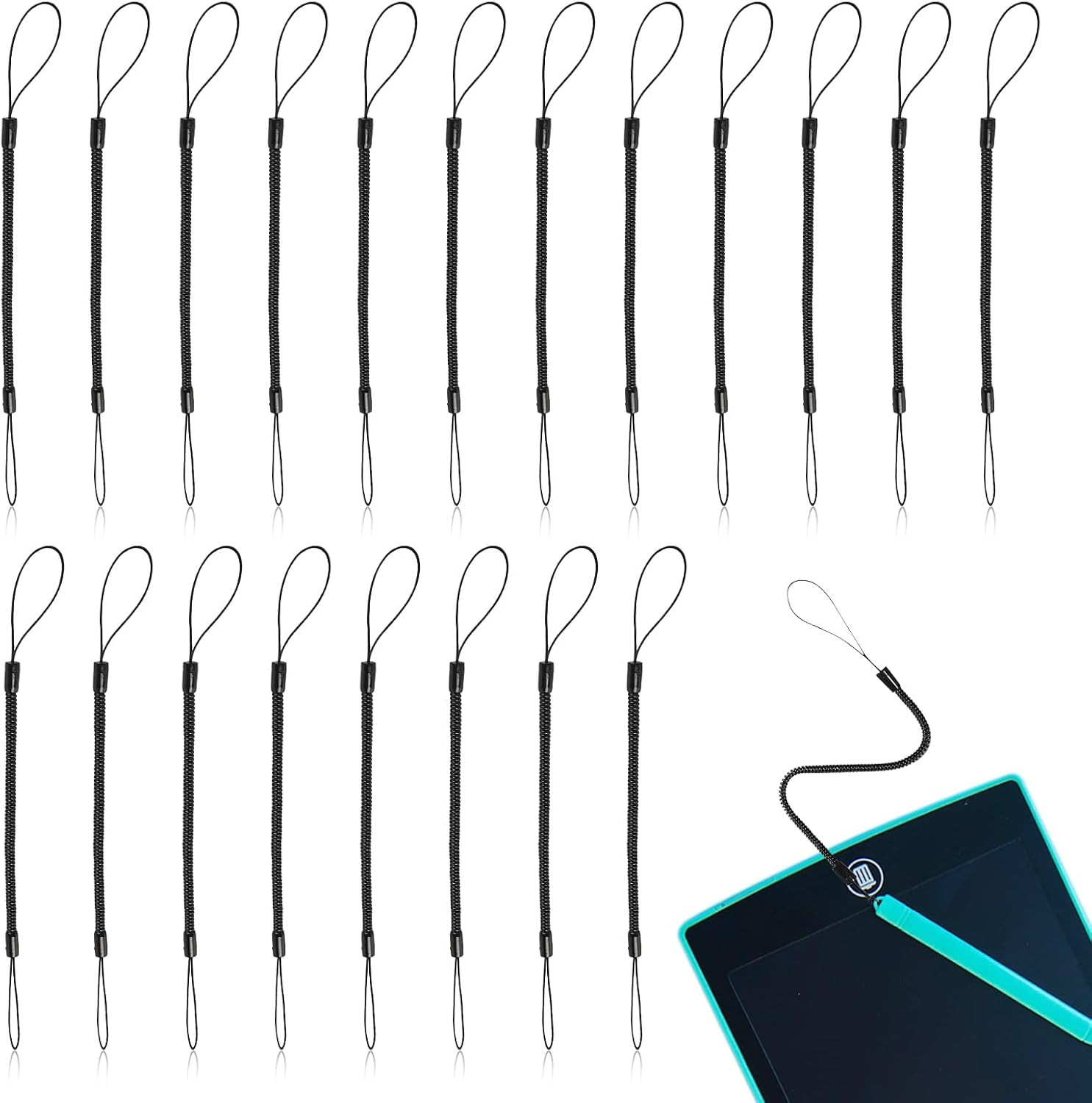20 Pcs Pen Leash for Clipboard Anti Lose Elastic Tether Retractable
